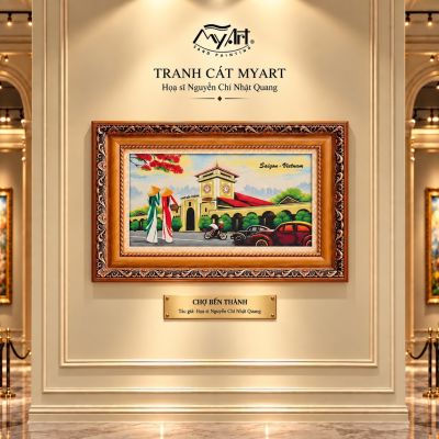 Tranh cát chợ bến thành 1