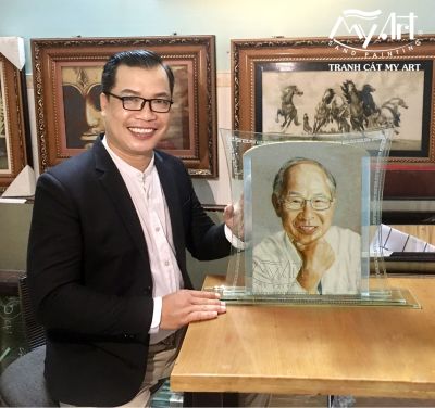 TRANH CÁT CHÂN DUNG - Ông KANBEI KOKUBU XII -GĐ đại diện - Chủ tịch và CEO Tập Đoàn Kokubu (Nhật Bản)