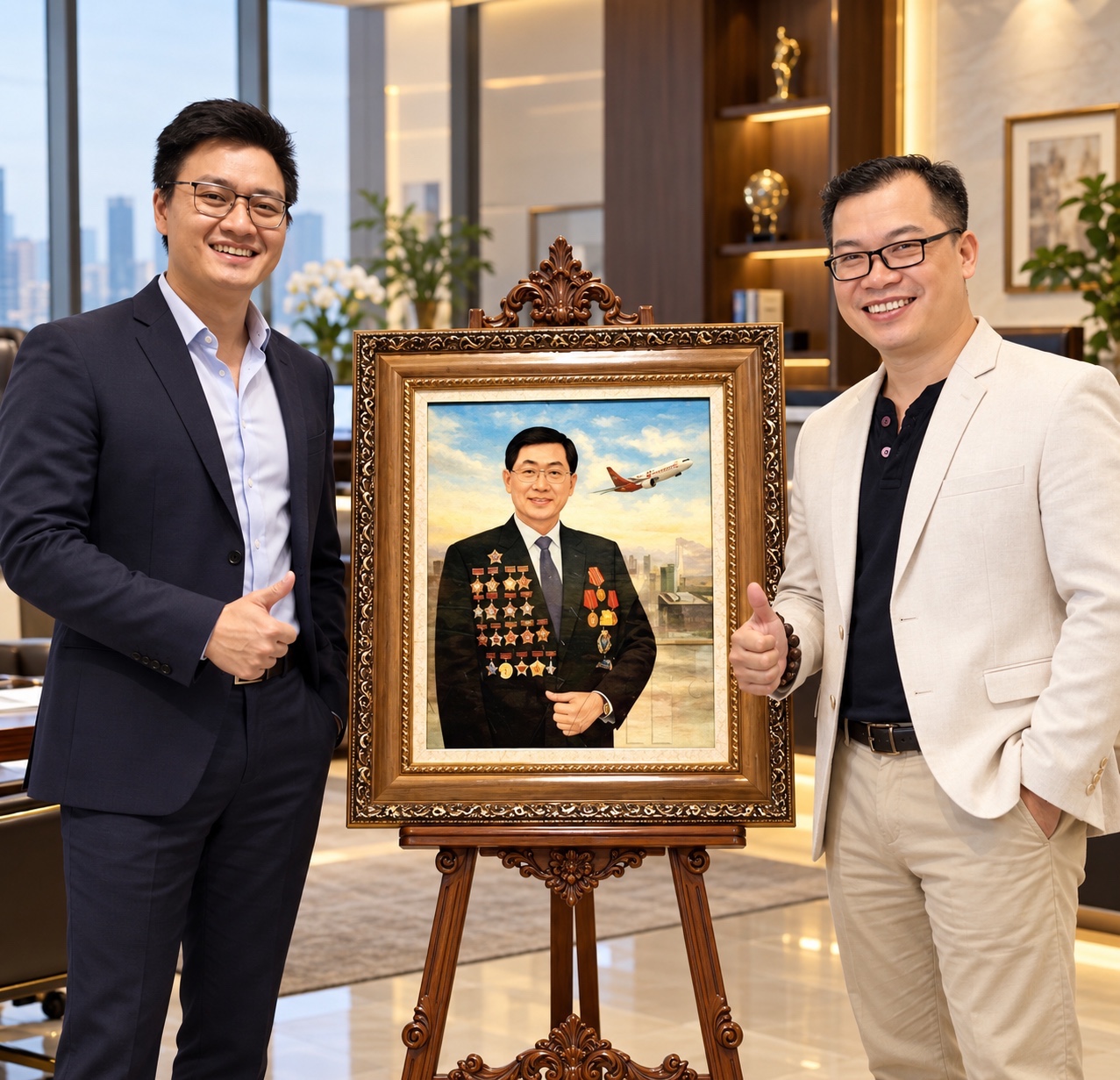 Tranh Cát Chân Dung - Doanh nhân Johnathan Hạnh Nguyễn