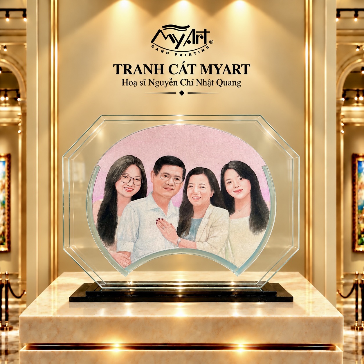 TRANH CÁT CHÂN DUNG GIA ĐÌNH 4